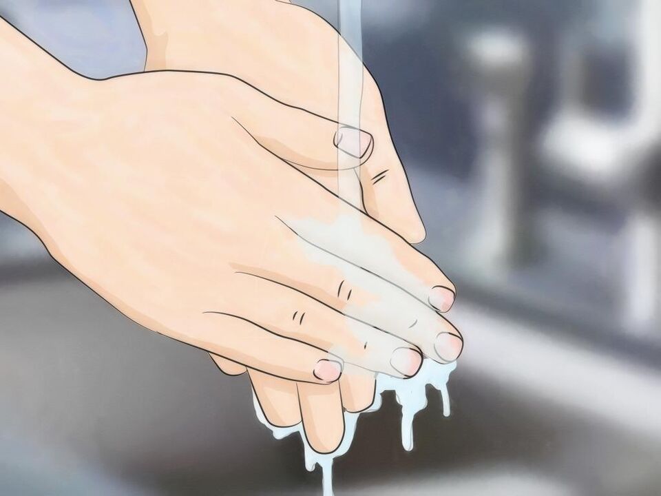 umývanie rúk, aby sa zabránilo infekcii červami